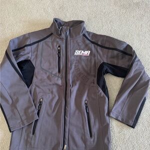 SEMA Show men's zip up jacket - gray/black, size small